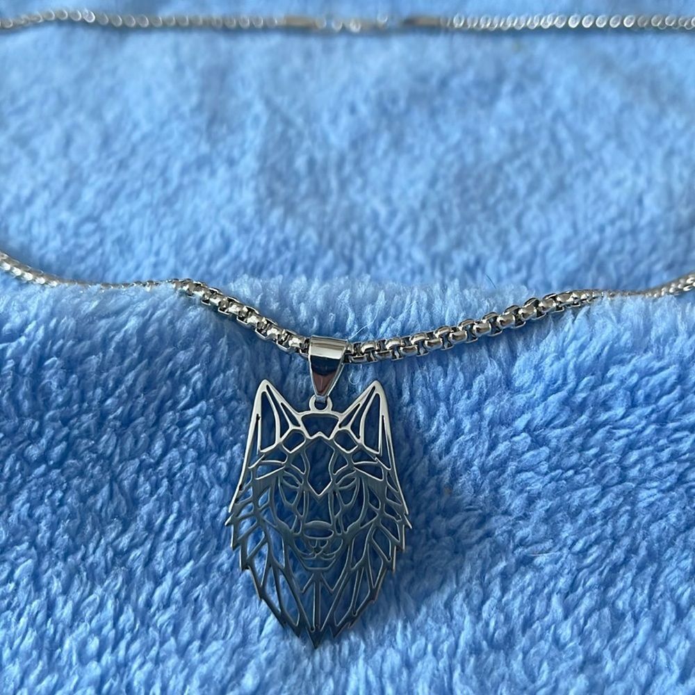 🌟Host Pick🌟 Laser Cut Steel Wolf Pendant